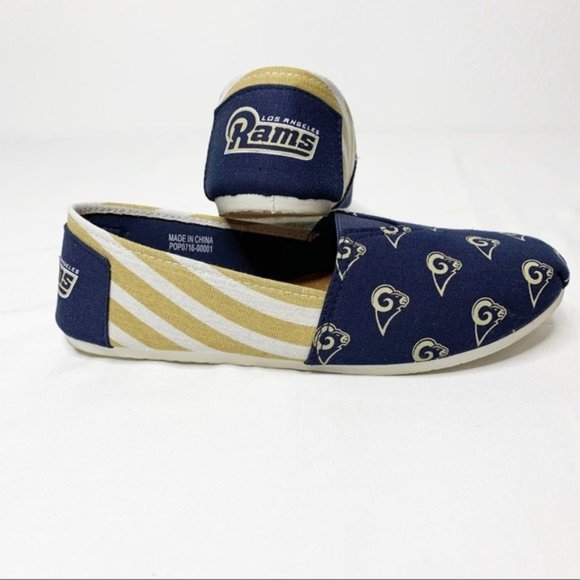 NFL RAMS - Los Angeles Rams Canvas Striped Slip On Shoe 9-10 Loafers Women’s - Picture 2 of 10